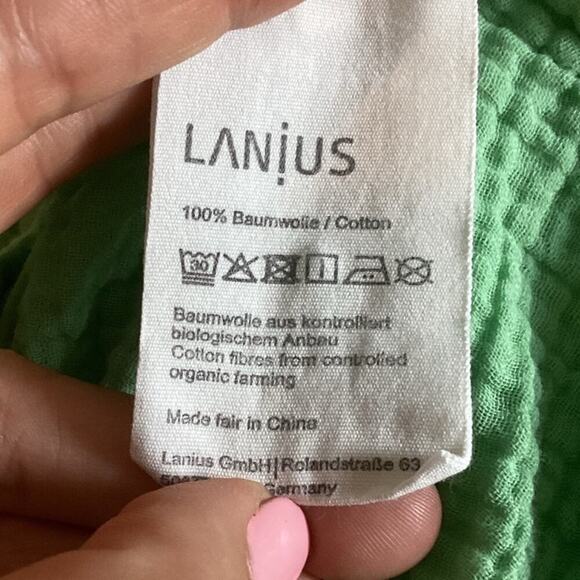 Lanius Womens Gauzy Button Up Top Size 38 Medium Organic Cotton Slime Green Fall - Picture 10 of 11